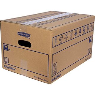 SmoothMove kartonske škatle z dvojnimi stenami za težke obremenitve z ročaji, 10 pakiranj