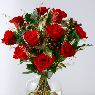 Kolekcia Vianočná kytica z červených sametových ruží