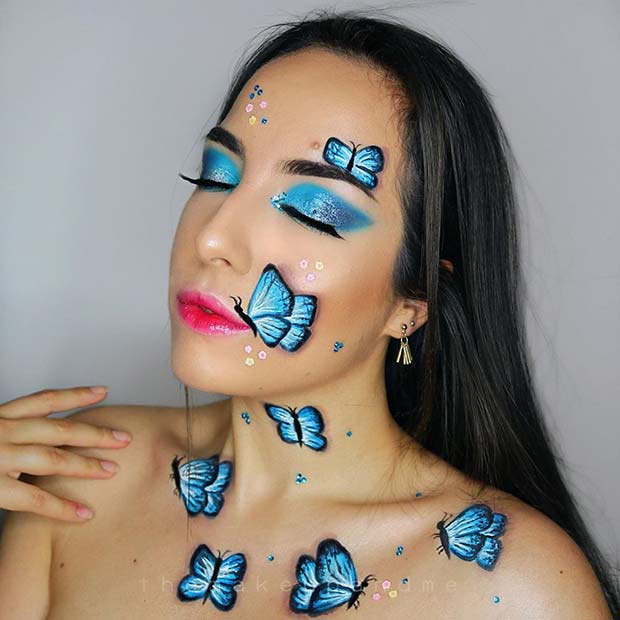 Fluturi frumoși albastri