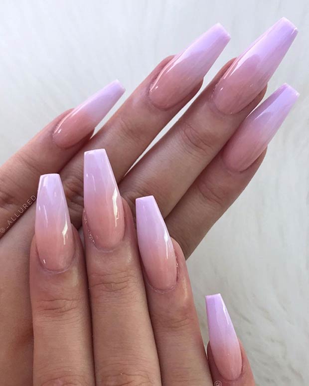 Pastel Purple Ombre Nails
