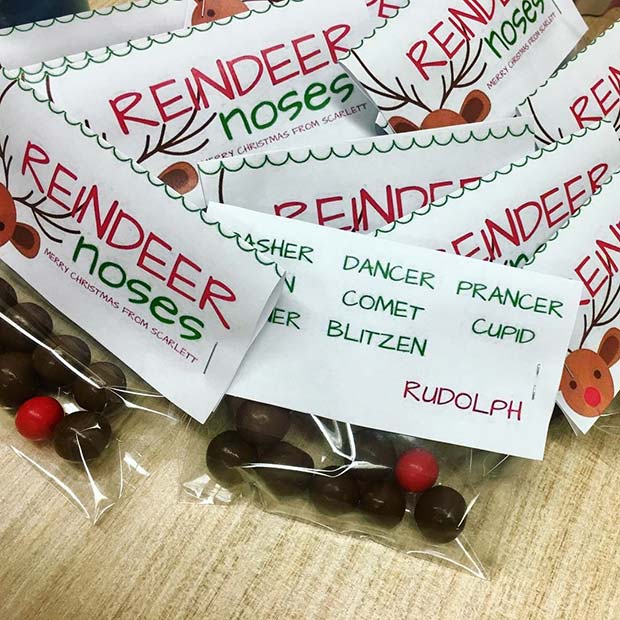 Jelenske čokoladice za nos za ideje za božična darila DIY