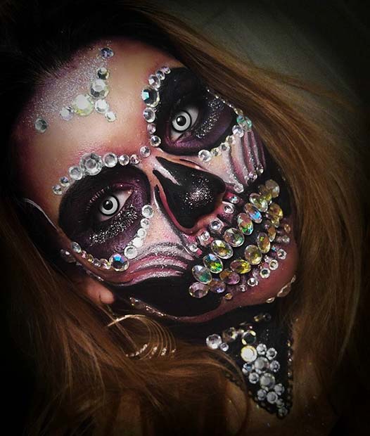 Glam Skeleton za Skeleton Makeup Ideje za noč čarovnic