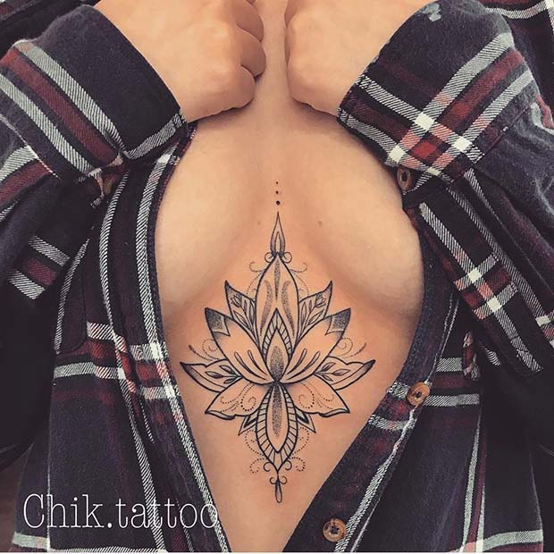 Trendový dizajn tetovania Lotus