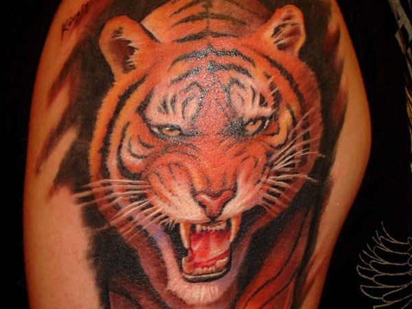 Smejoča se tetovaža tigra