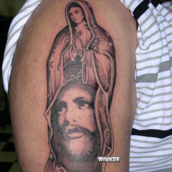 Portrétové tetovanie Panny Márie Ježišovej