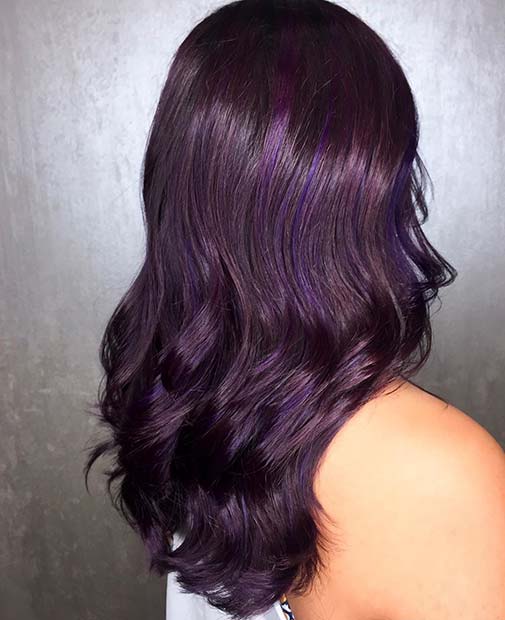Glam temno vijolični lasje