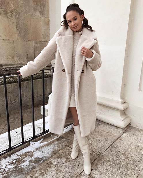All White Winter Outfit Idea