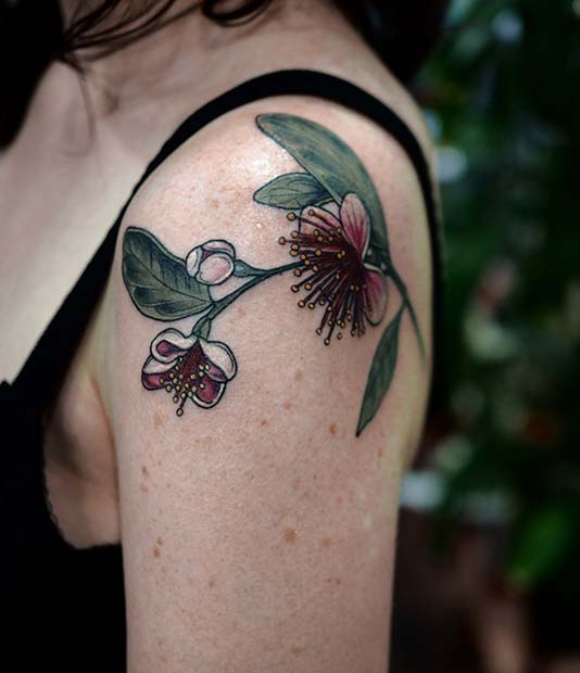 Ideja za tetoviranje cvetja Feijoa