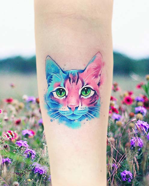 Roztomilý nápad na tetovanie mačiek