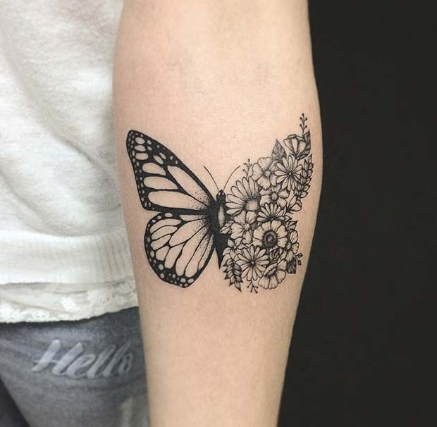 Unikátny dizajn kvetinového motýľa
