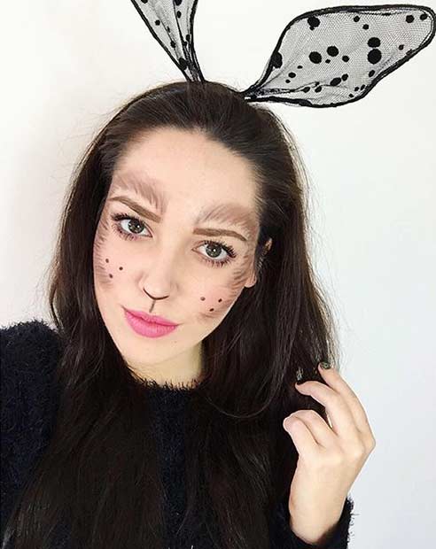 Cute Cute Bunny Black Makeup Halloween Look