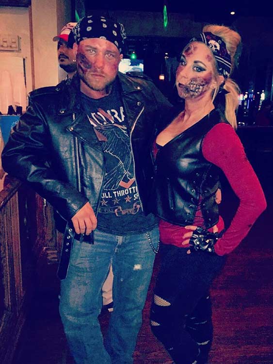 Zombie Biker Couple Idea de costum de Halloween
