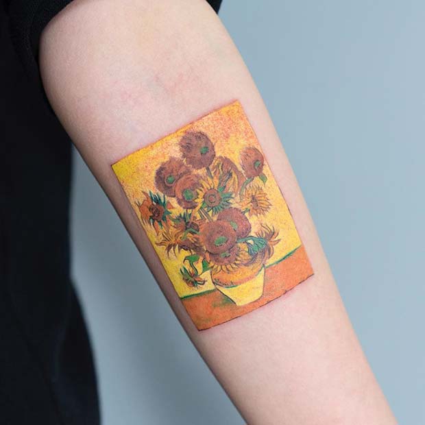 Vincent van Gogh Slnečnice tetovanie