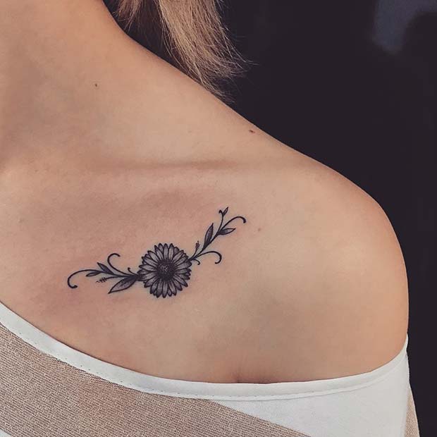 Roztomilé & amp; Malé slnečnicové tetovanie