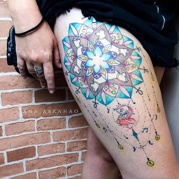 Mystický nápad na tetovanie mandaly