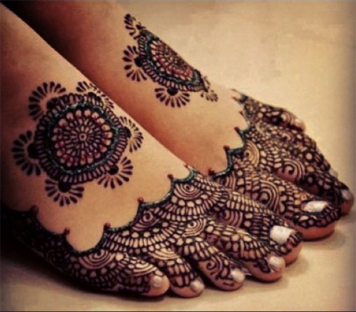 Čipka in mandala stopala Henna